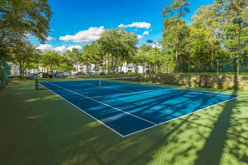 Smooth and well kept tennis court